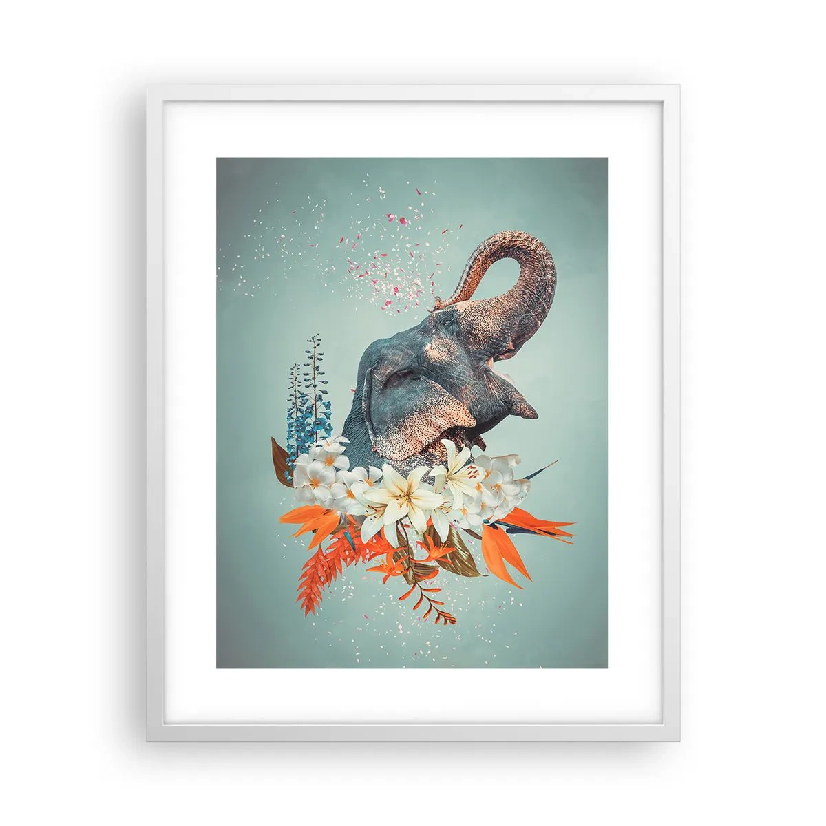 Poster în ramă albă - Urlet de bucurie - 40x50 cm