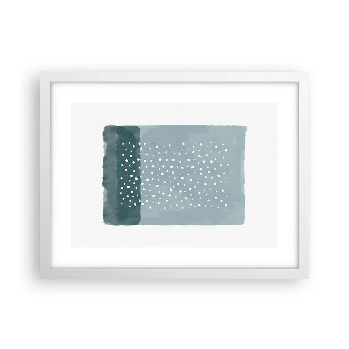 Poster în ramă albă - Crescute pe albastru - 40x30 cm