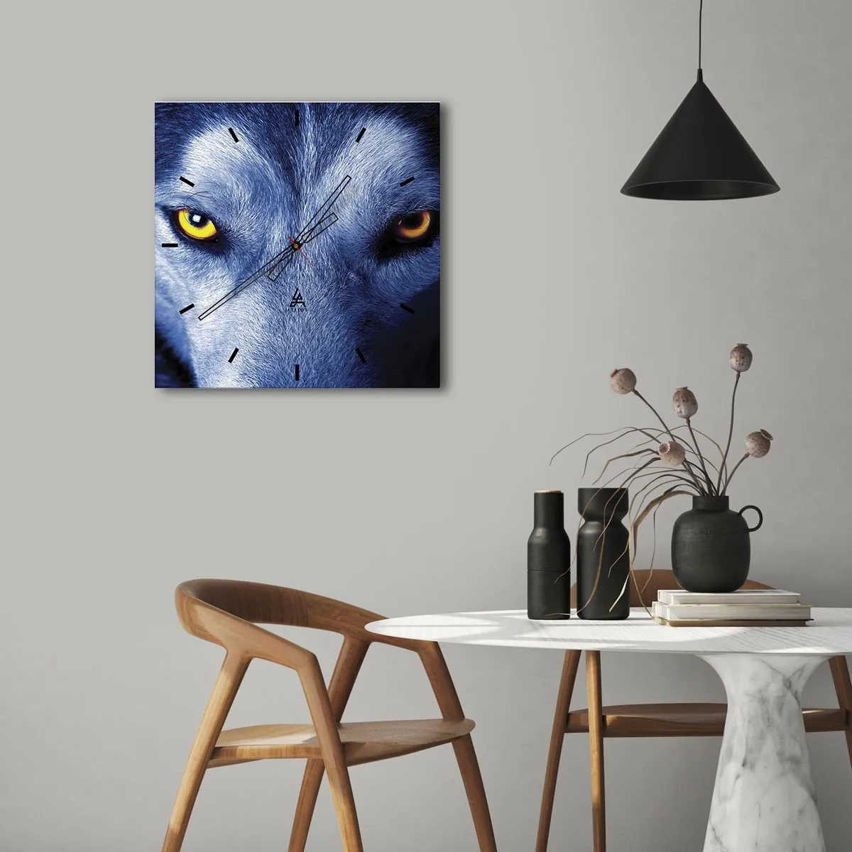 Ceas de perete - Ceas pe sticlă - O privire hipnotizantă - 30x30 cm