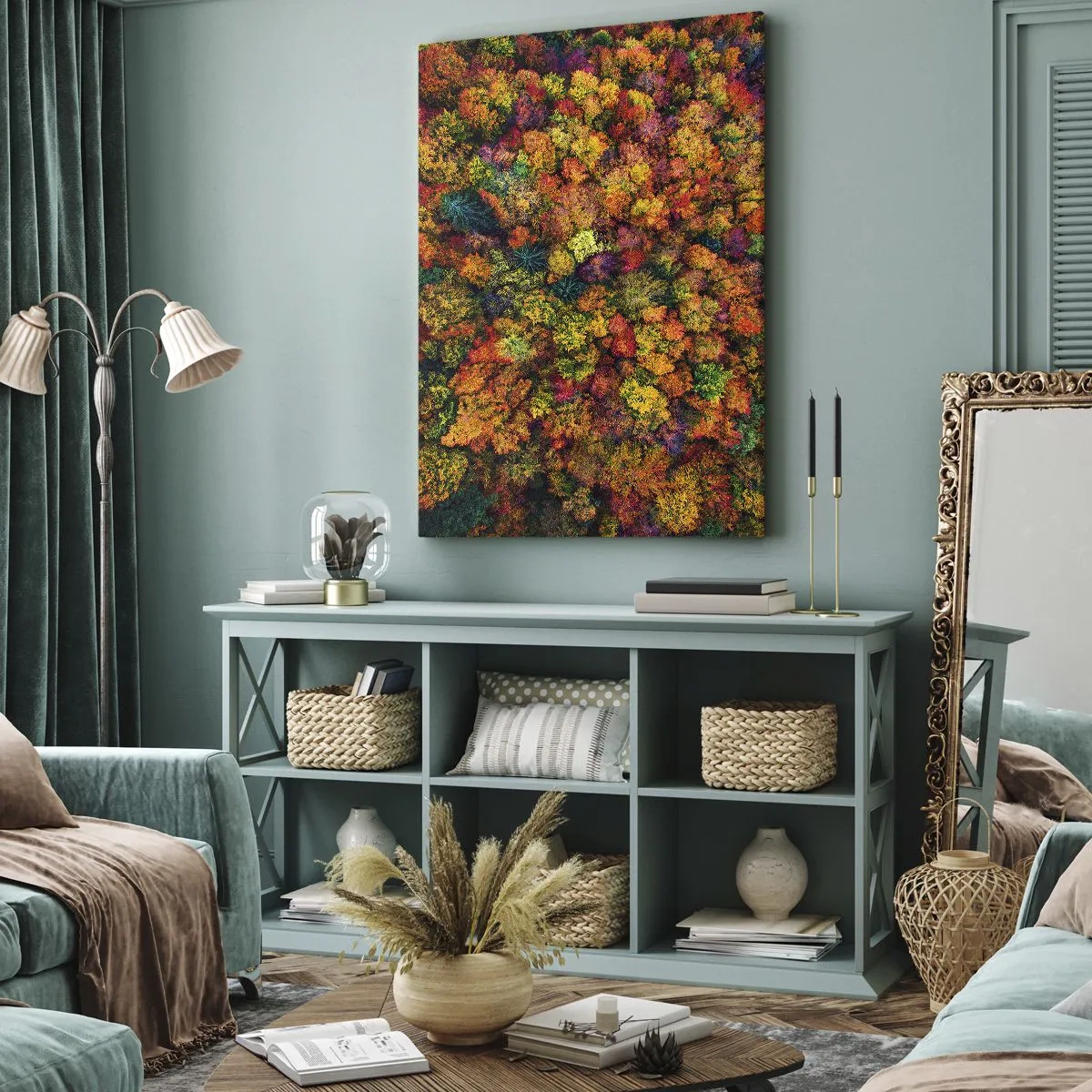 Tablou pe pânză - Buchet de copaci de toamnă - 45x80 cm