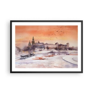 Poster în ramă neagră - Apus de soare regal - 70x50 cm