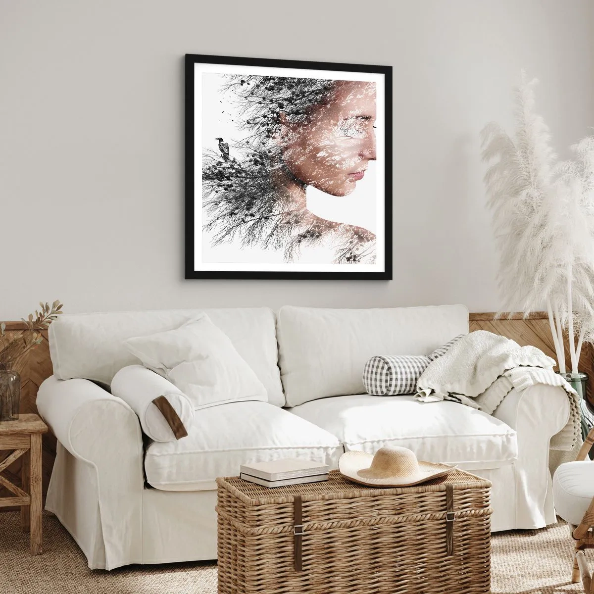 Poster în ramă neagră - Spiritul pădurii - 60x60 cm