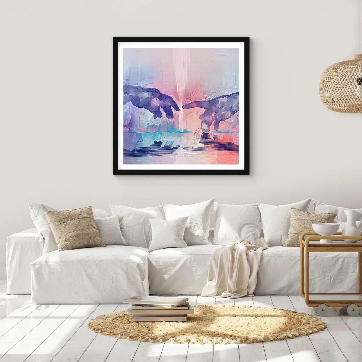 Poster în ramă neagră - Scânteia divină a vieții - 30x30 cm