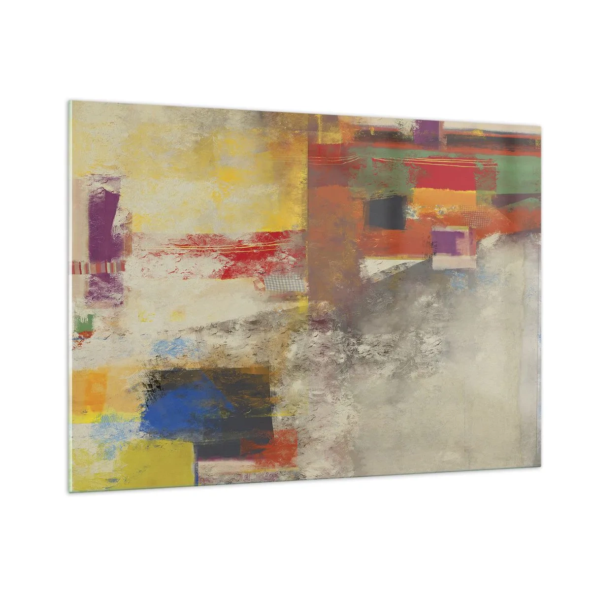 Tablou pe sticlă - Geometria culorilor - 100x70 cm