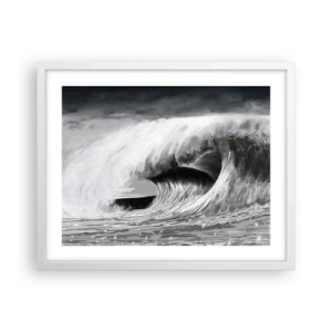 Poster în ramă albă - Mânia oceanului - 50x40 cm