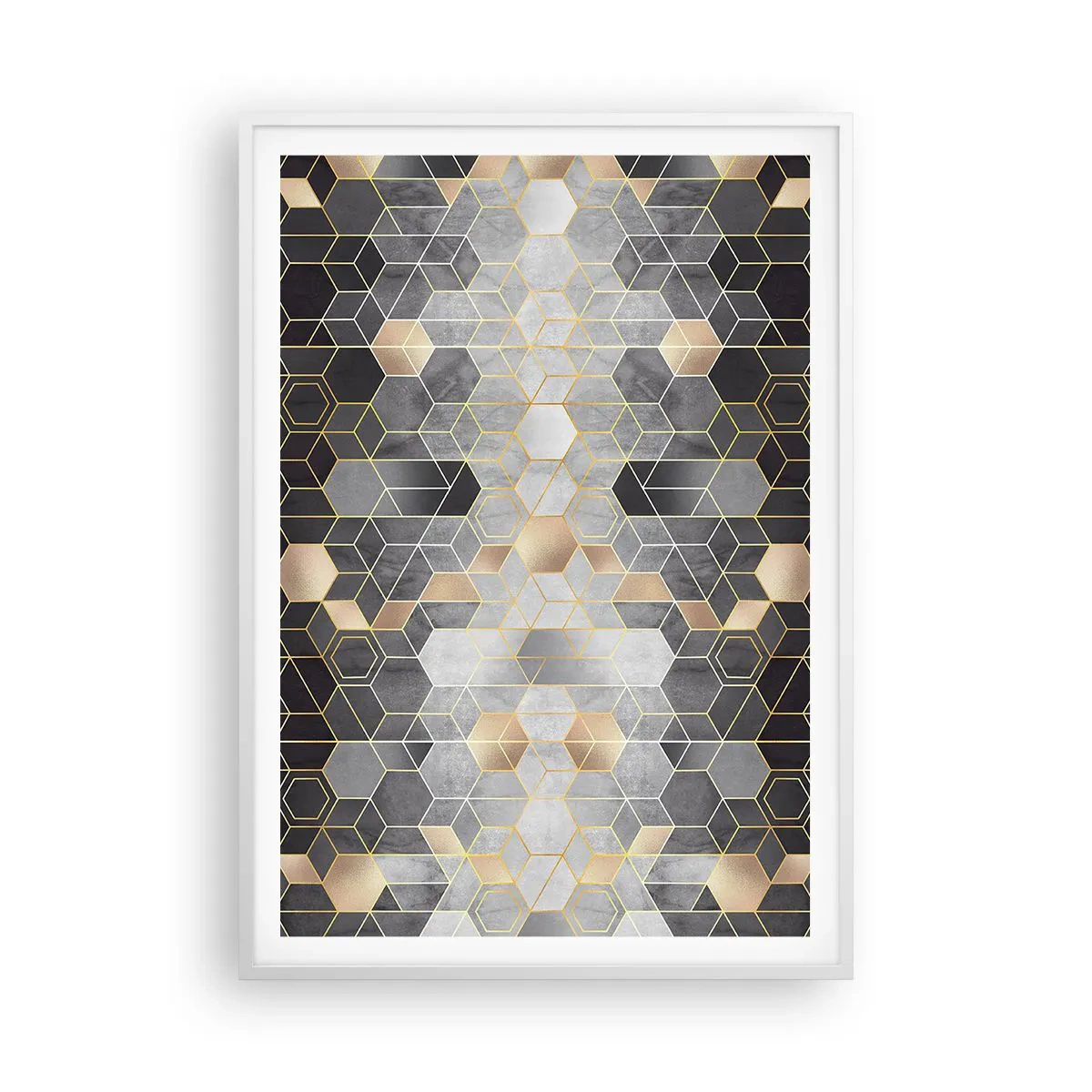 Poster în ramă albă - Compoziție diamantată - 70x100 cm