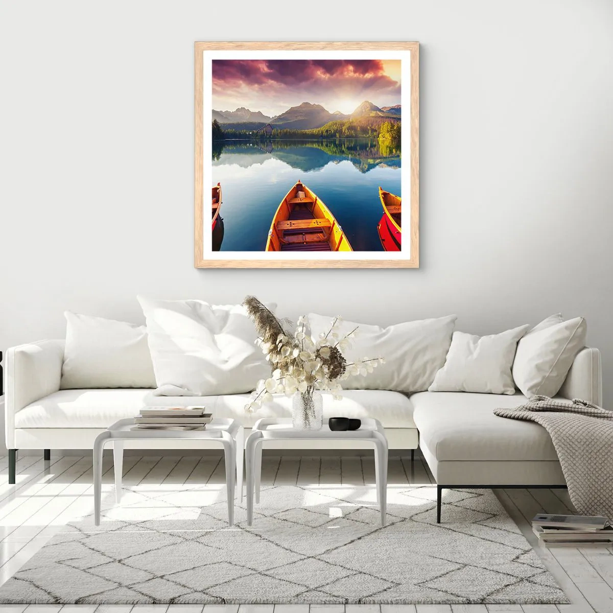 Poster în ramă de stejar deschis - Nimic împotriva naturii - 60x60 cm