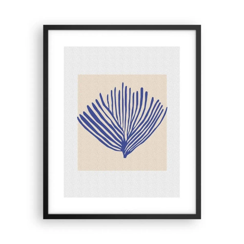 Poster în ramă neagră - Evantai albastru - 40x50 cm