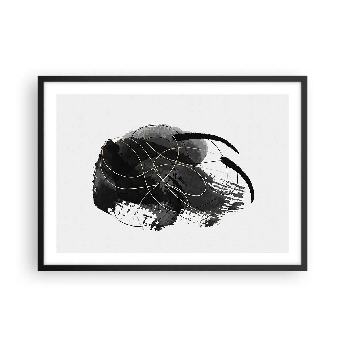 Poster în ramă neagră - Provenit din negru - 70x50 cm