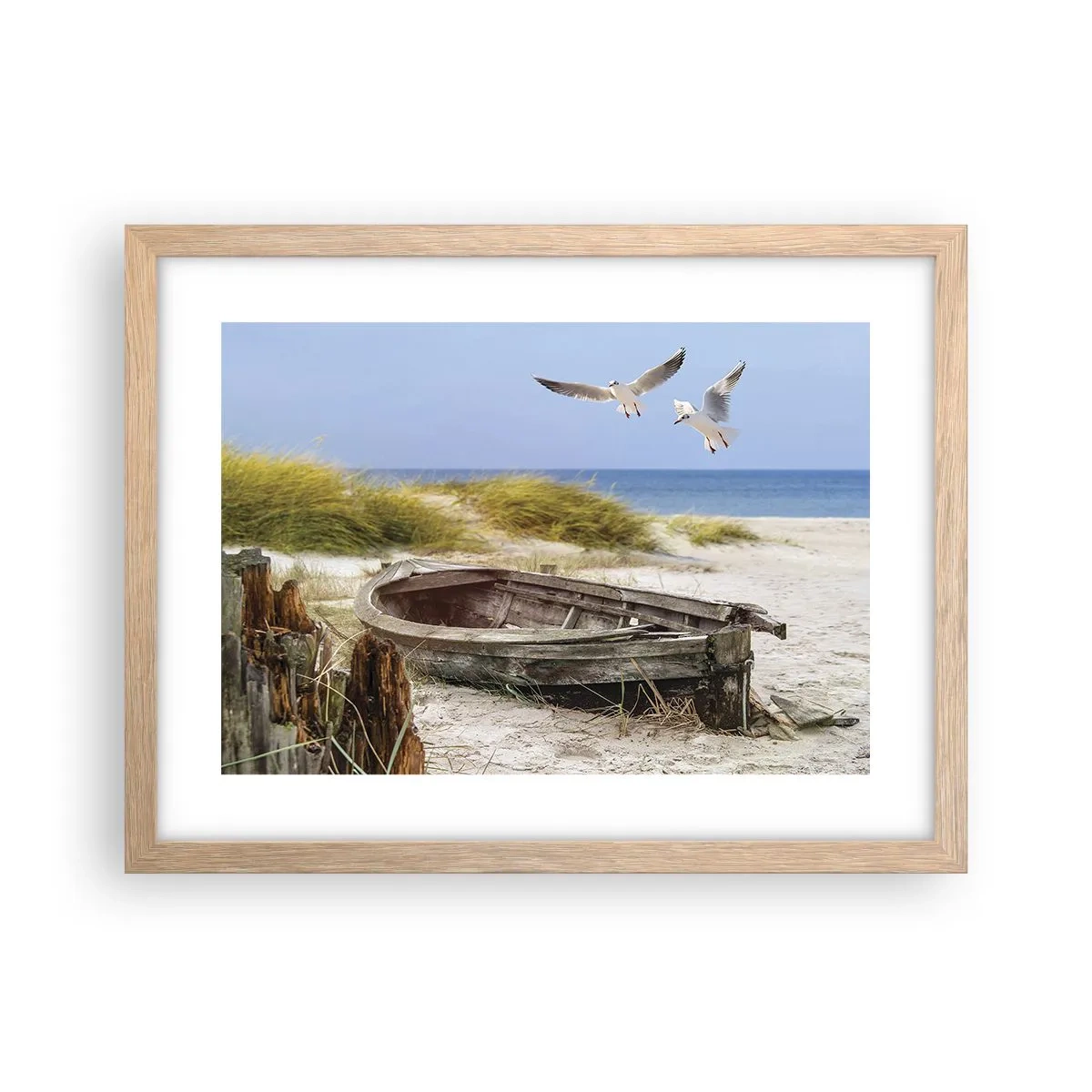 Poster în ramă de stejar deschis - Scăldate în vânt - 40x30 cm