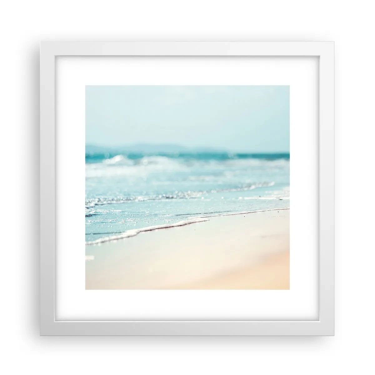 Poster în ramă albă - Căldură și zgomotul valurilor - 30x30 cm