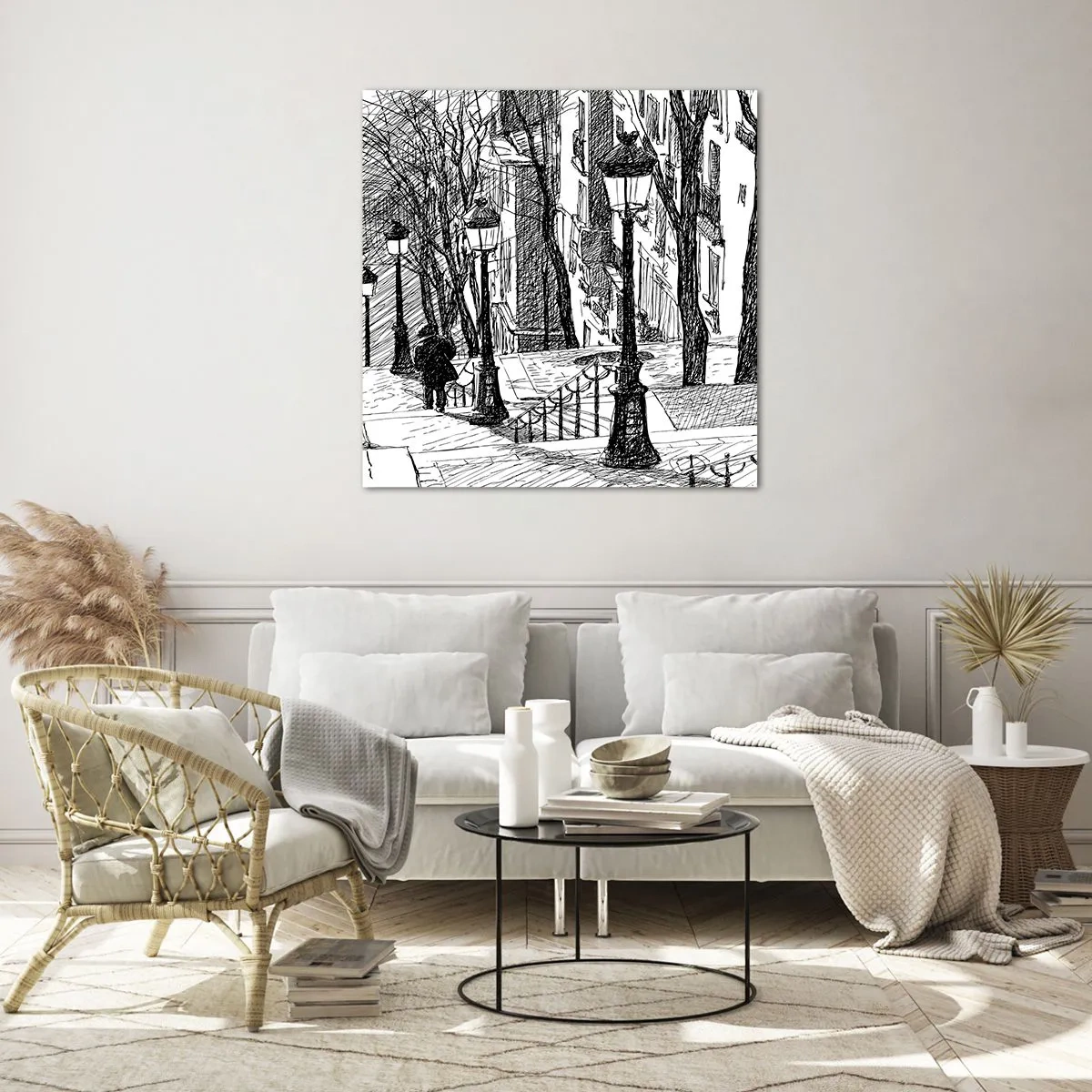 Tablou pe sticlă - Poveste de dragoste sau poveste de groază? - 60x60 cm