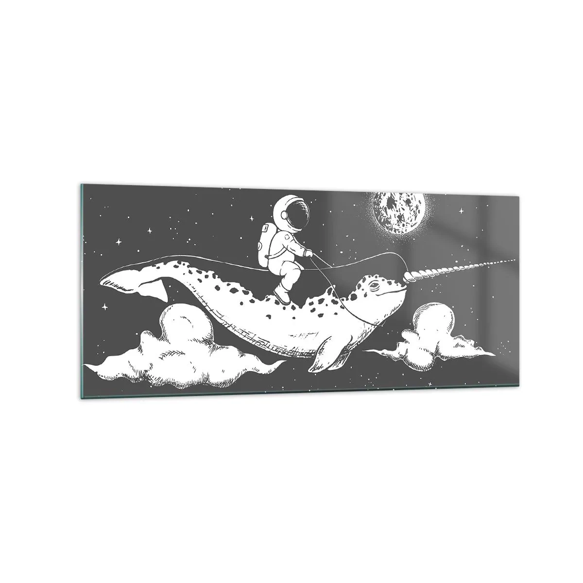 Tablou pe sticlă - Cavalerul Spațial - 120x50 cm