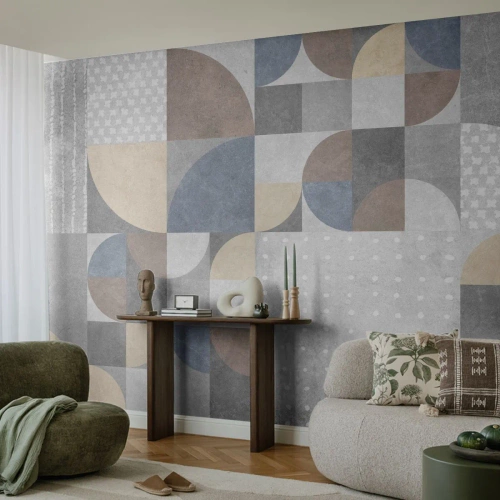 Tapet Premium Canvas - Fantezie ceramică - Abstracția, Bucată, Model geometric - 250x175 cm