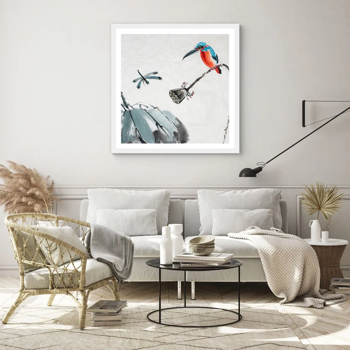 Poster în ramă albă - Viața de pajiște - 60x60 cm
