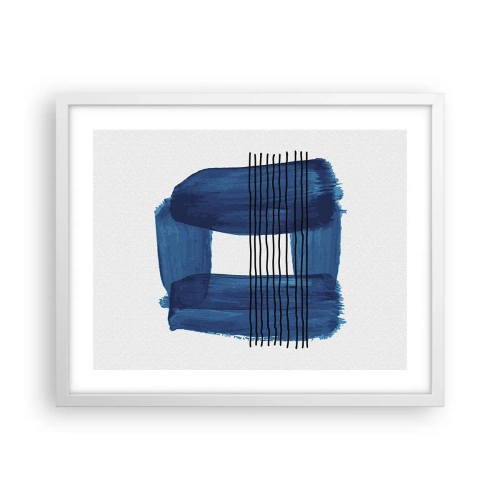 Poster în ramă albă - Compoziție albastru-negru - 50x40 cm