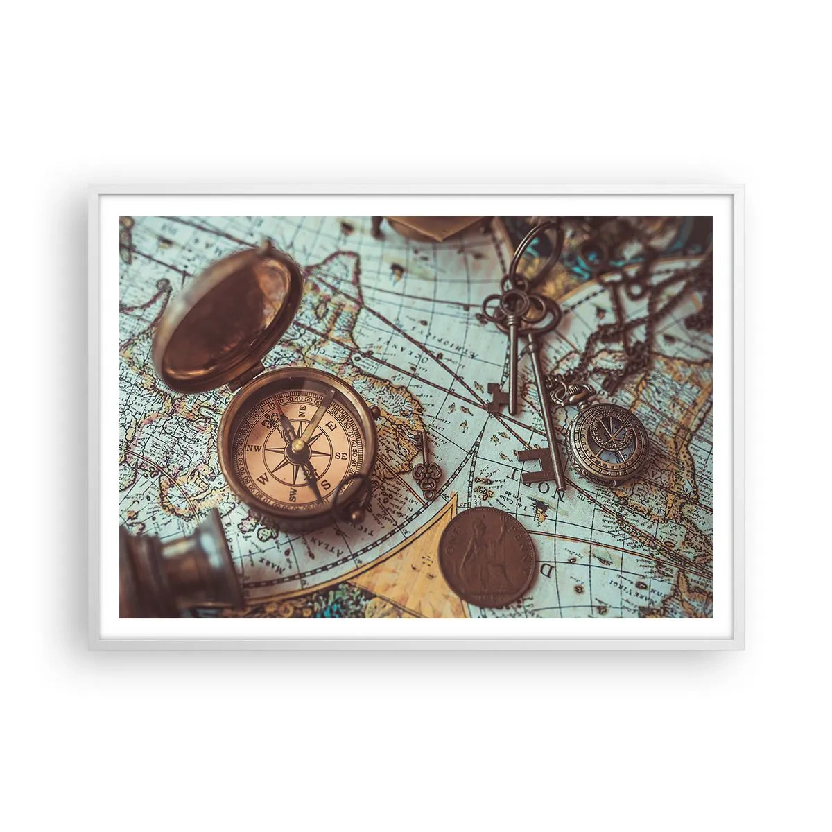 Poster în ramă albă - Pentru aventurierul din tine - 100x70 cm