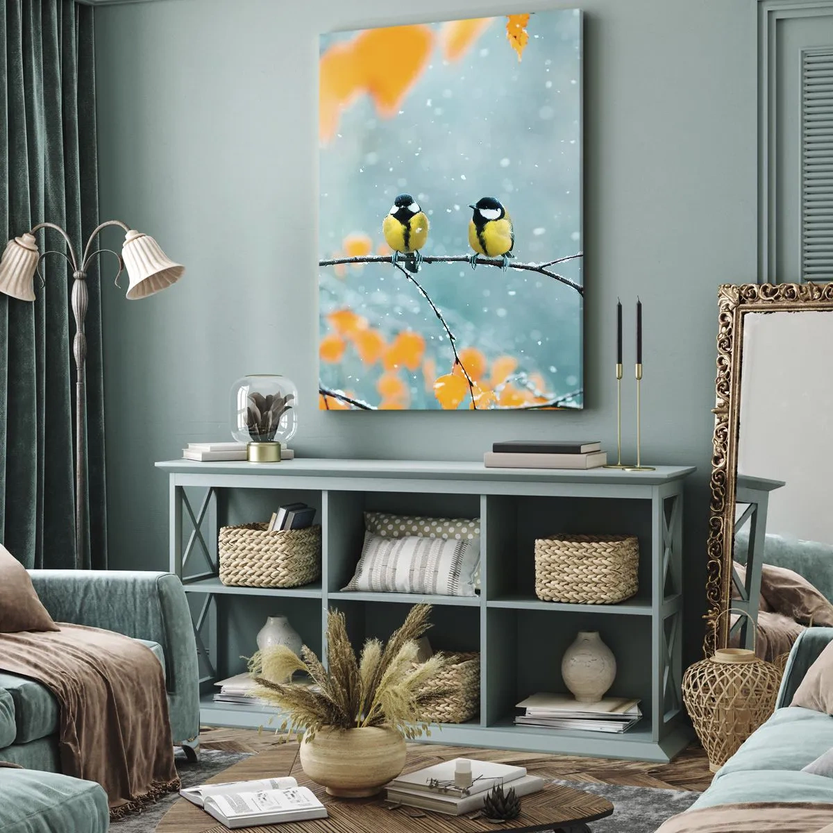 Tablou pe pânză - Bârfele păsărilor - 45x80 cm