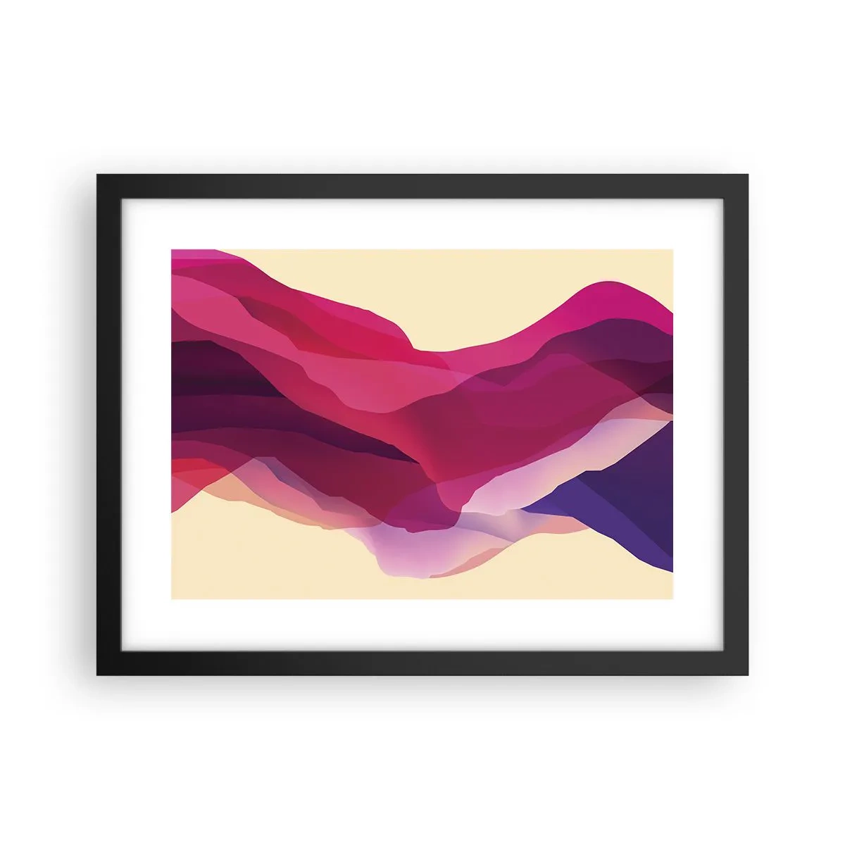 Poster în ramă neagră - Valuri de violet - 40x30 cm