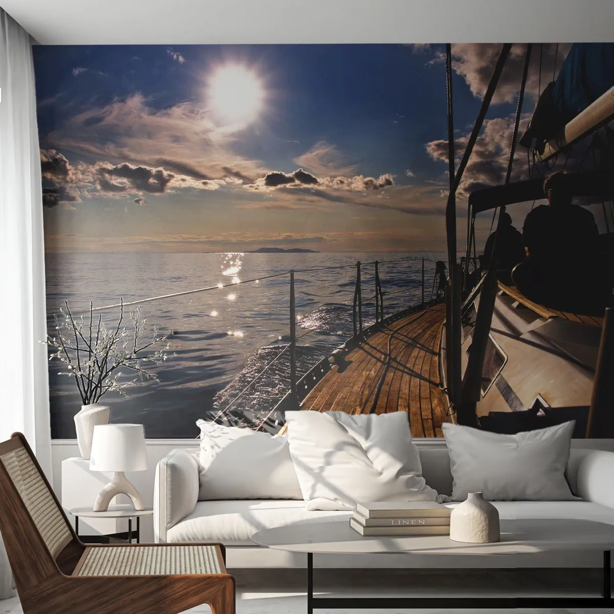 Tapet Premium Canvas - Sub vele spre soare - Nautic, Iaht, Mare - 250x175 cm