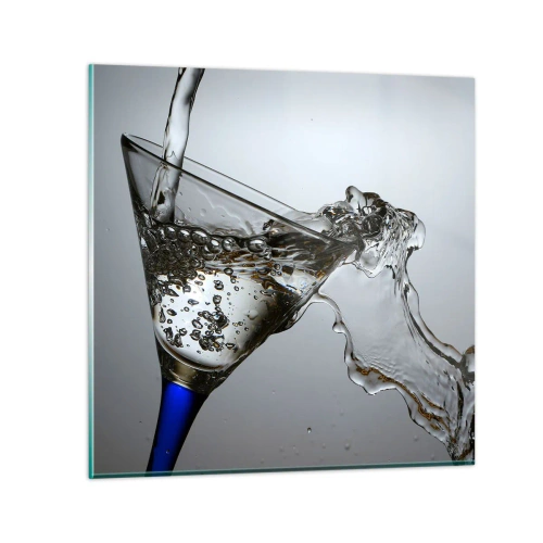Tablou pe sticlă - Apă pură în sticlă de cristal - 50x50 cm