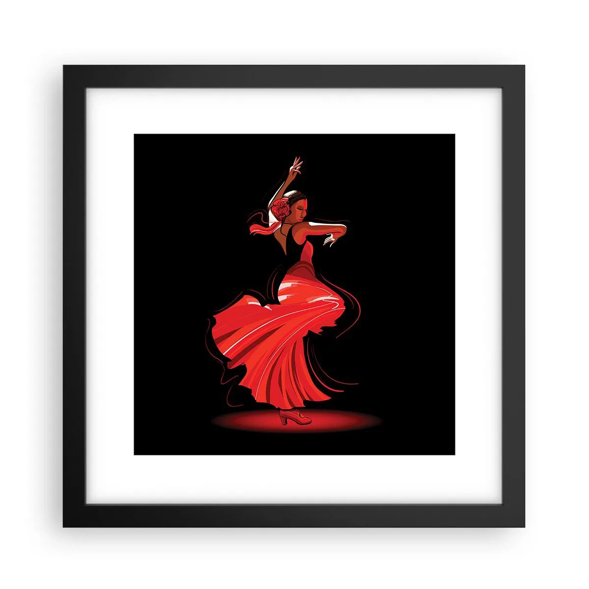 Poster în ramă neagră - Spiritul înflăcărat al flamenco-ului - 30x30 cm