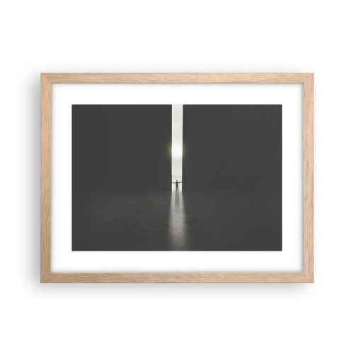 Poster în ramă de stejar deschis - Un pas spre un viitor luminos - 40x30 cm