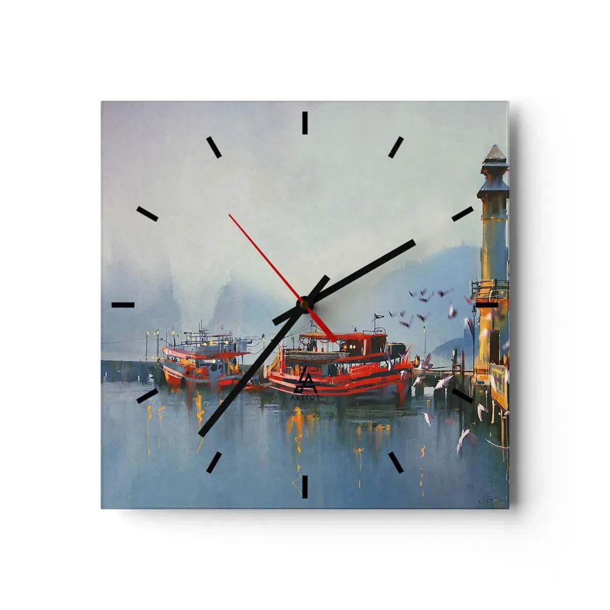 Ceas de perete - Ceas pe sticlă - La capătul lumii - 30x30 cm