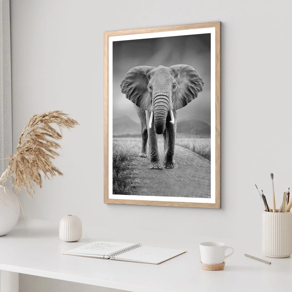 Poster în ramă de stejar deschis - Gazda te salută - 70x100 cm