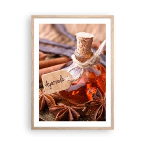 Poster în ramă de stejar deschis - Unitatea trupului și a spiritului - 50x70 cm