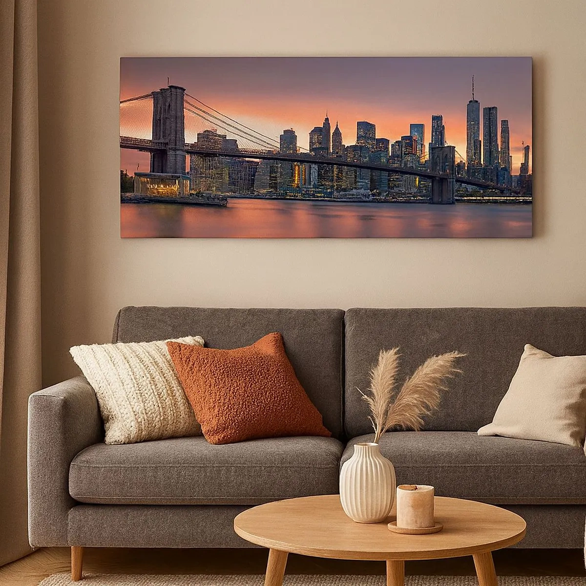 Tablou pe pânză - Scufundate în tăcerea liliachie - 100x40 cm