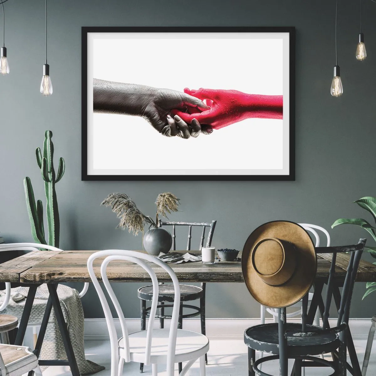 Poster în ramă neagră - Împreună, deși diferiți - 91x61 cm