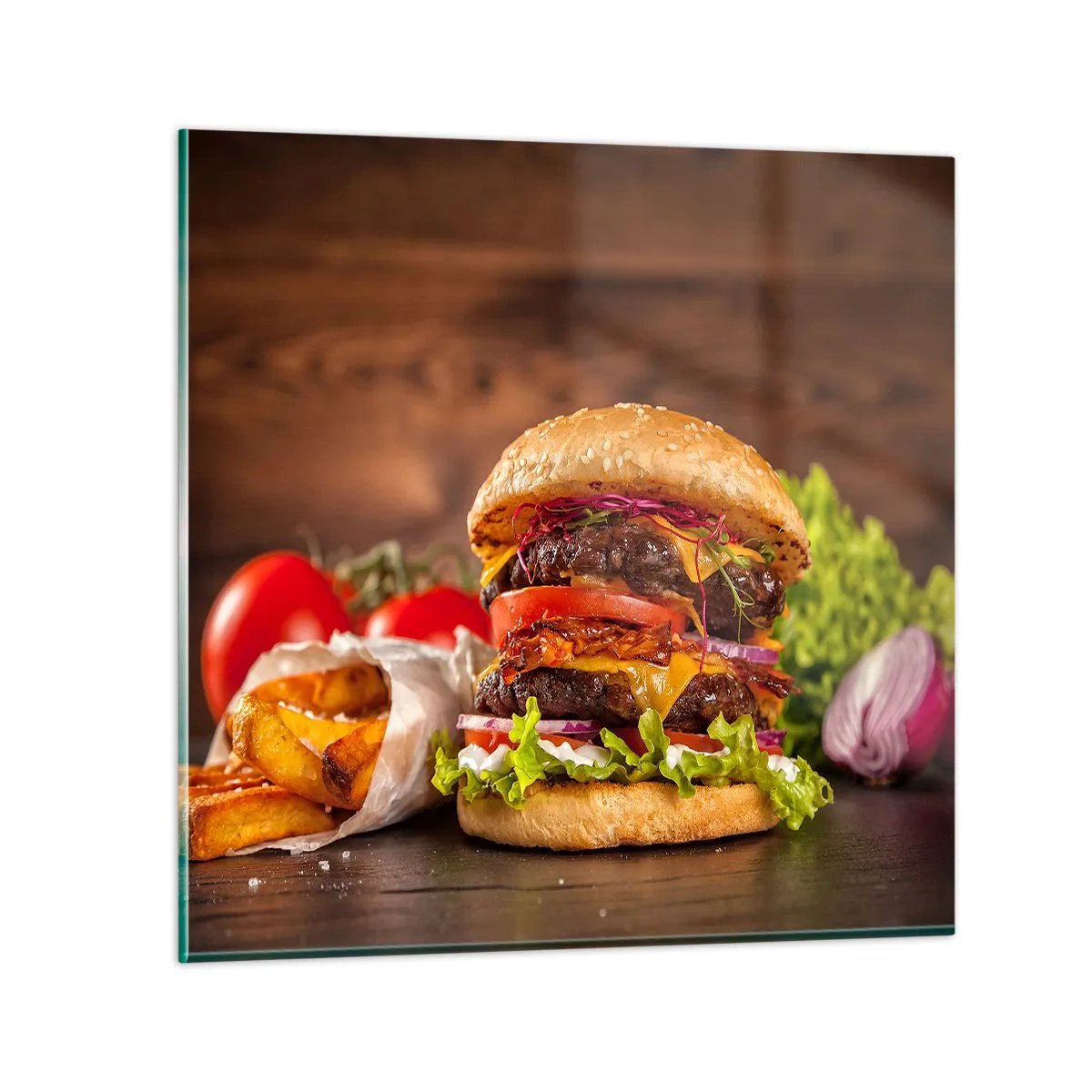 Tablou pe sticlă - Fruct interzis - 40x40 cm