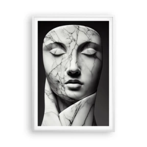Poster în ramă albă - Forme de marmură - 70x100 cm