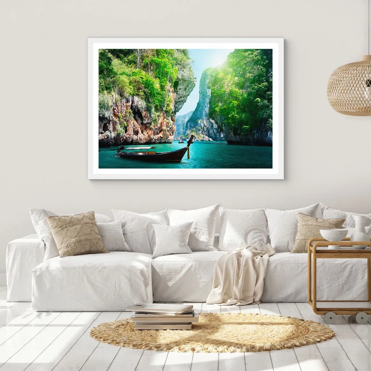 Poster în ramă albă - Invitație la o călătorie exotică - 40x30 cm