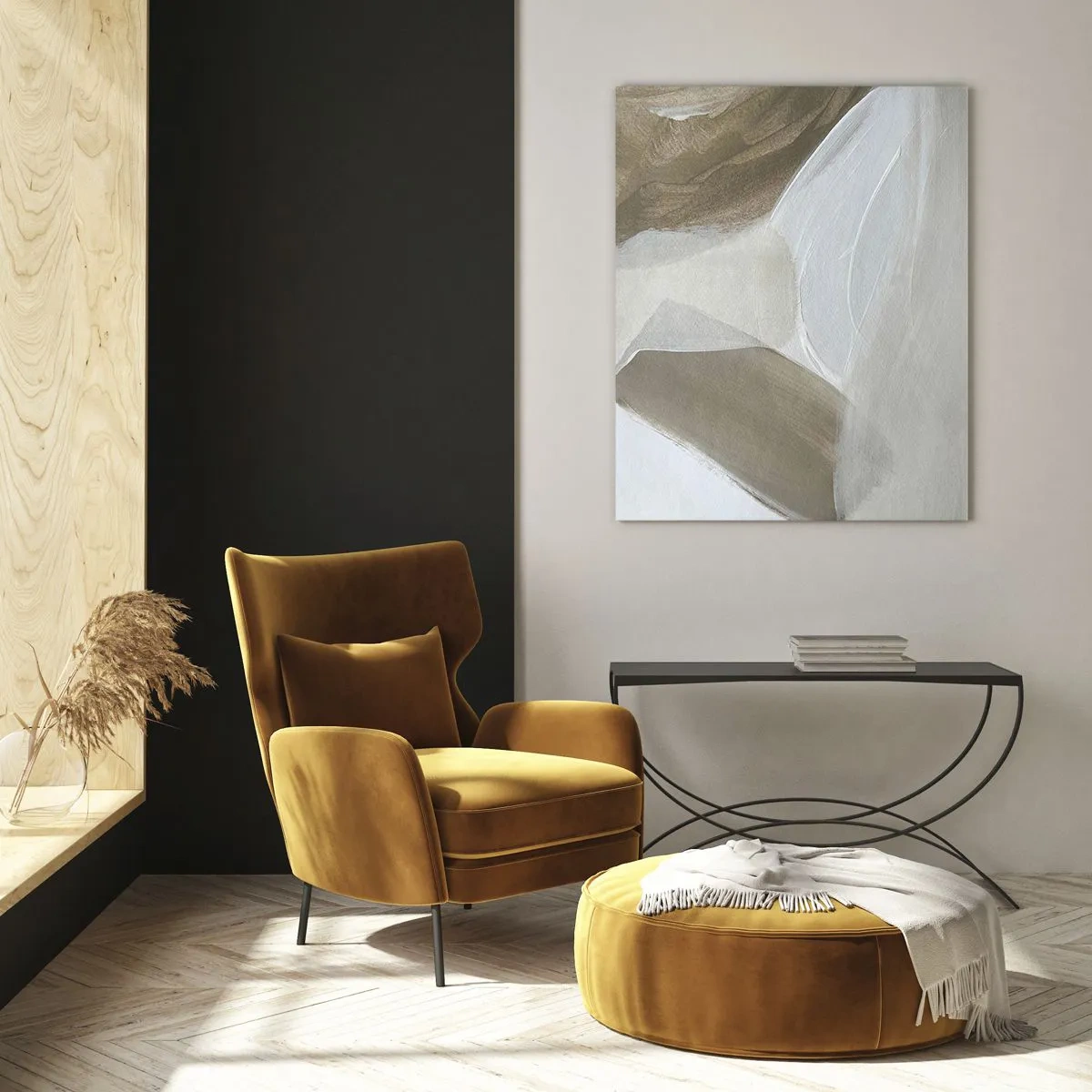 Tablou pe sticlă - Val de alb - 80x120 cm