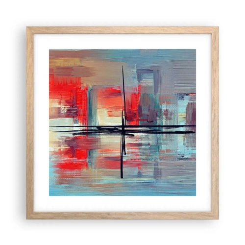 Poster în ramă de stejar deschis - Peisaj dintr-o dimensiune necunoscută - 40x40 cm