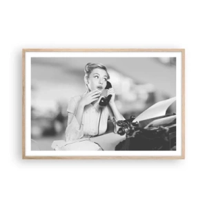 Poster în ramă de stejar deschis - Bună ziua, suntem în anii '50. - 91x61 cm