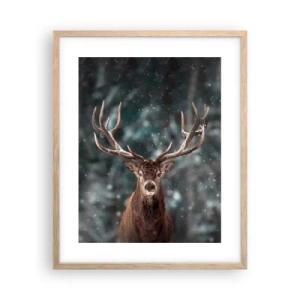 Poster în ramă de stejar deschis - Regele pădurii a fost încoronat - 40x50 cm