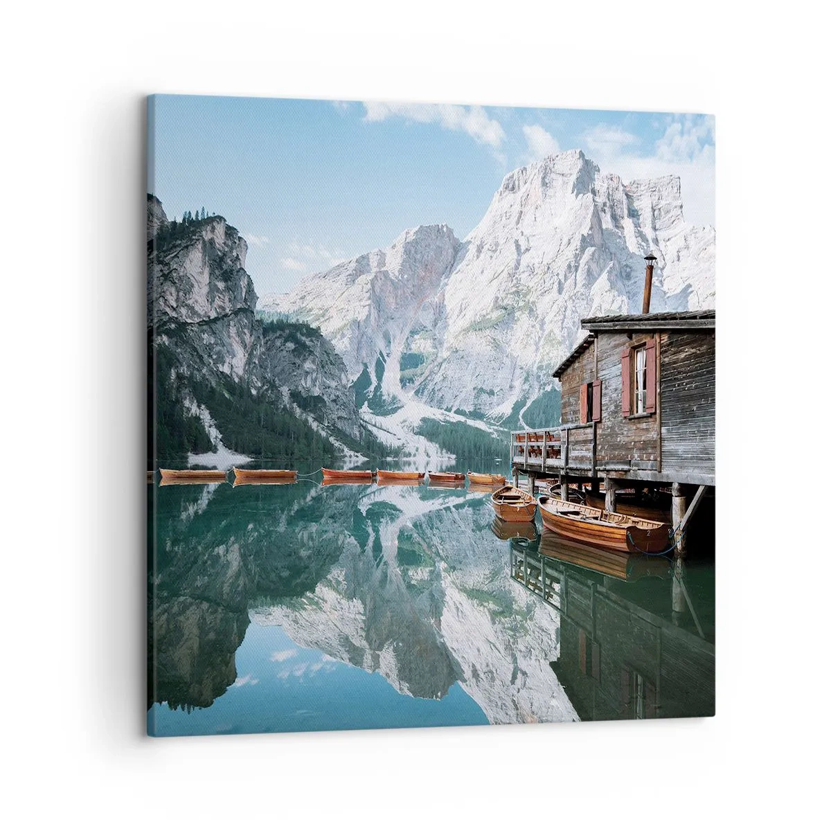 Tablou pe pânză - Dimineață cristalină de munte - 50x50 cm