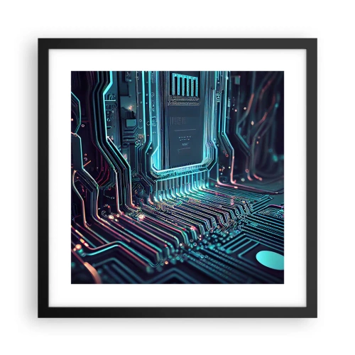 Poster în ramă neagră - Iată la ce mă gândesc... - 40x40 cm