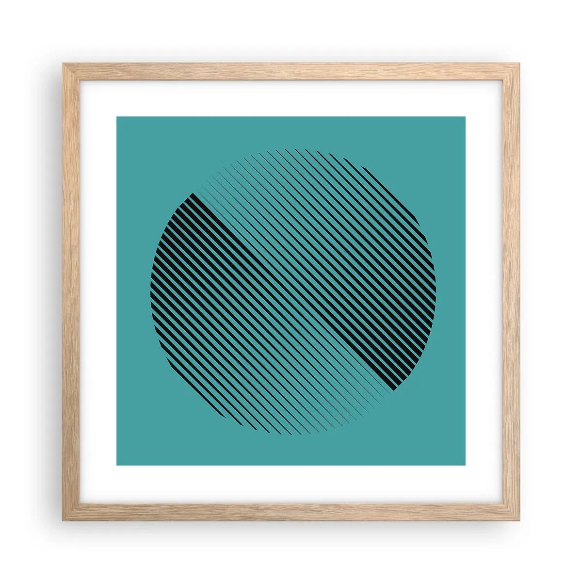 Poster în ramă de stejar deschis - Cercul - o variație geometrică - 40x40 cm