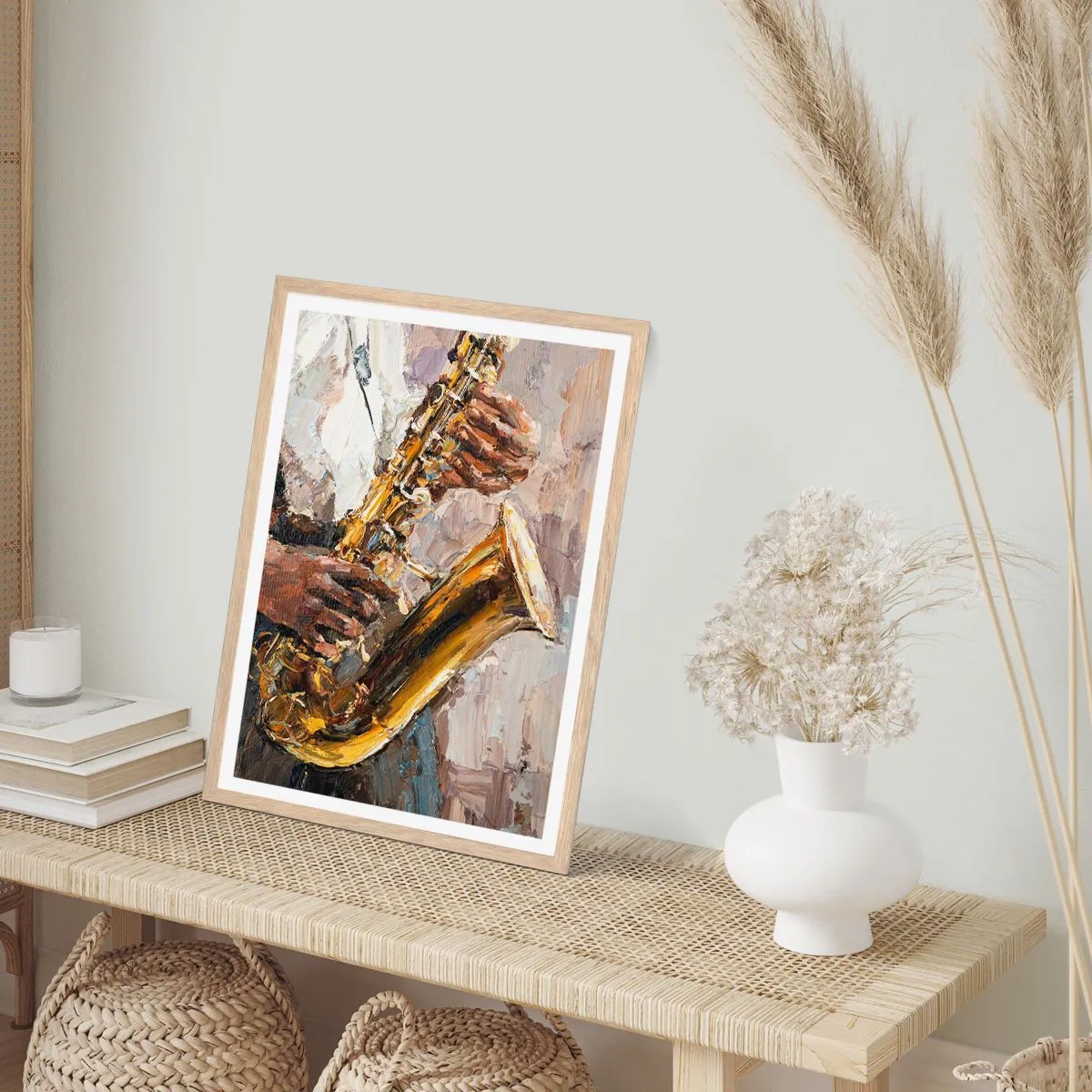 Poster în ramă de stejar deschis - E timpul pentru a cânta solo - 50x70 cm