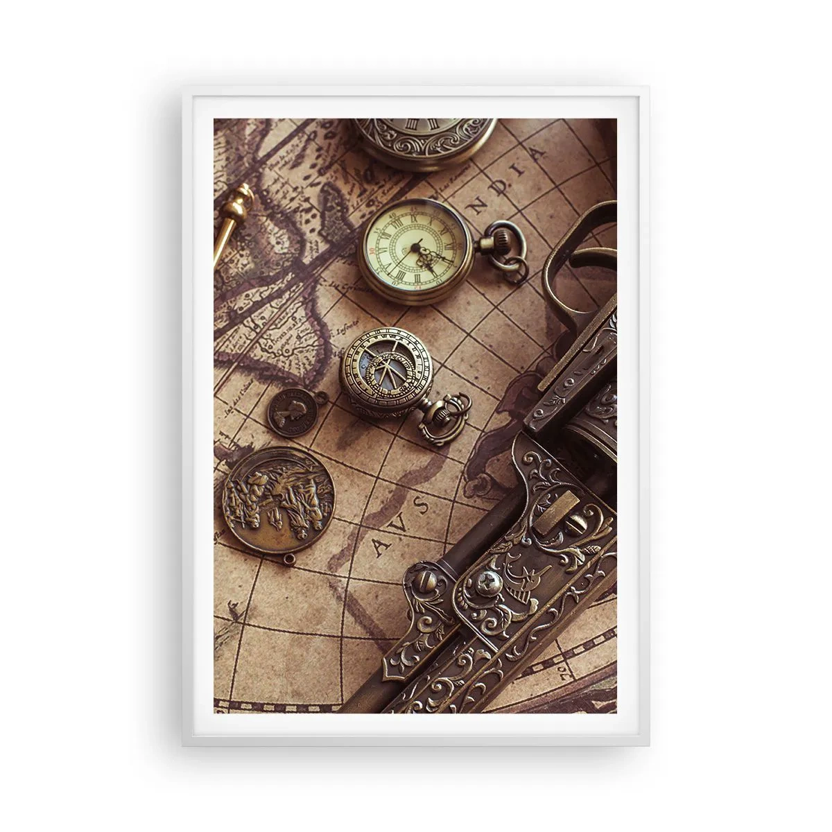 Poster în ramă albă - Sugestii de aventură - 70x100 cm