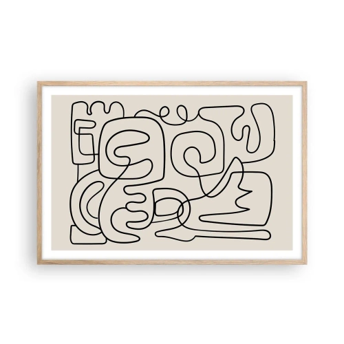 Poster în ramă de stejar deschis - Pe traseu - 91x61 cm