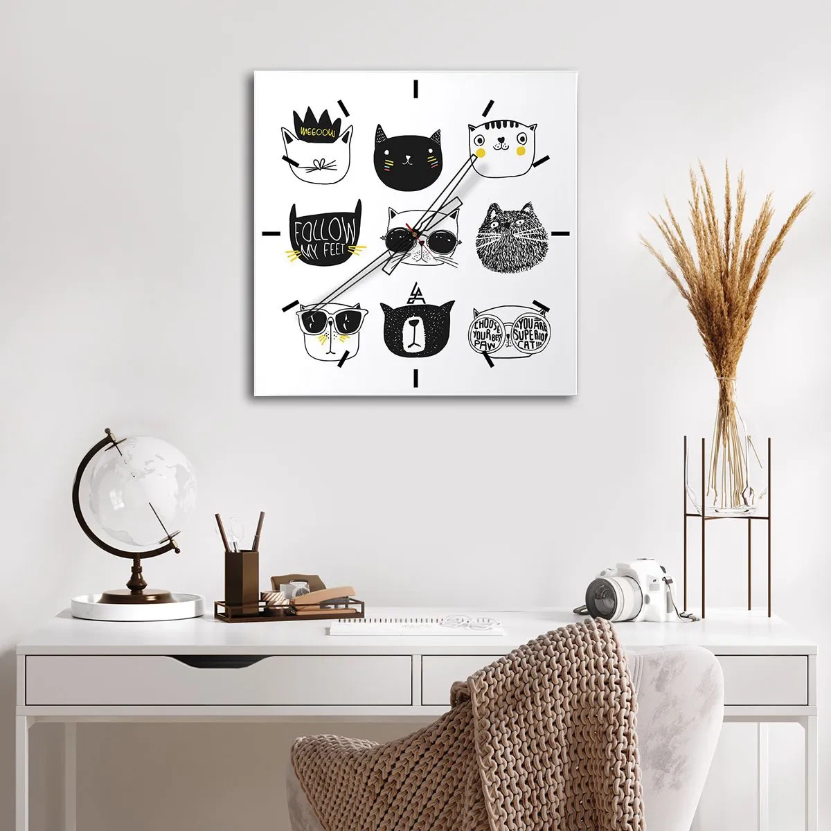 Ceas de perete - Ceas pe sticlă - Fiecare este diferit - 40x40 cm