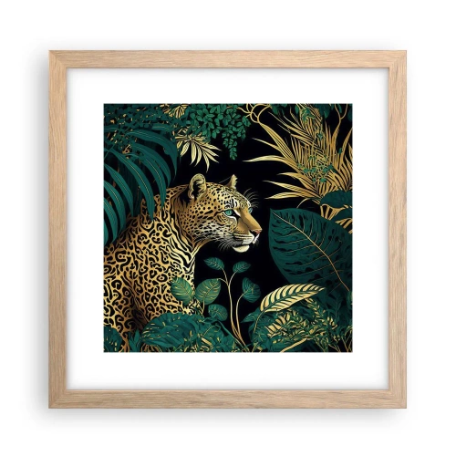 Poster în ramă de stejar deschis - Domnitorul junglei - 30x30 cm