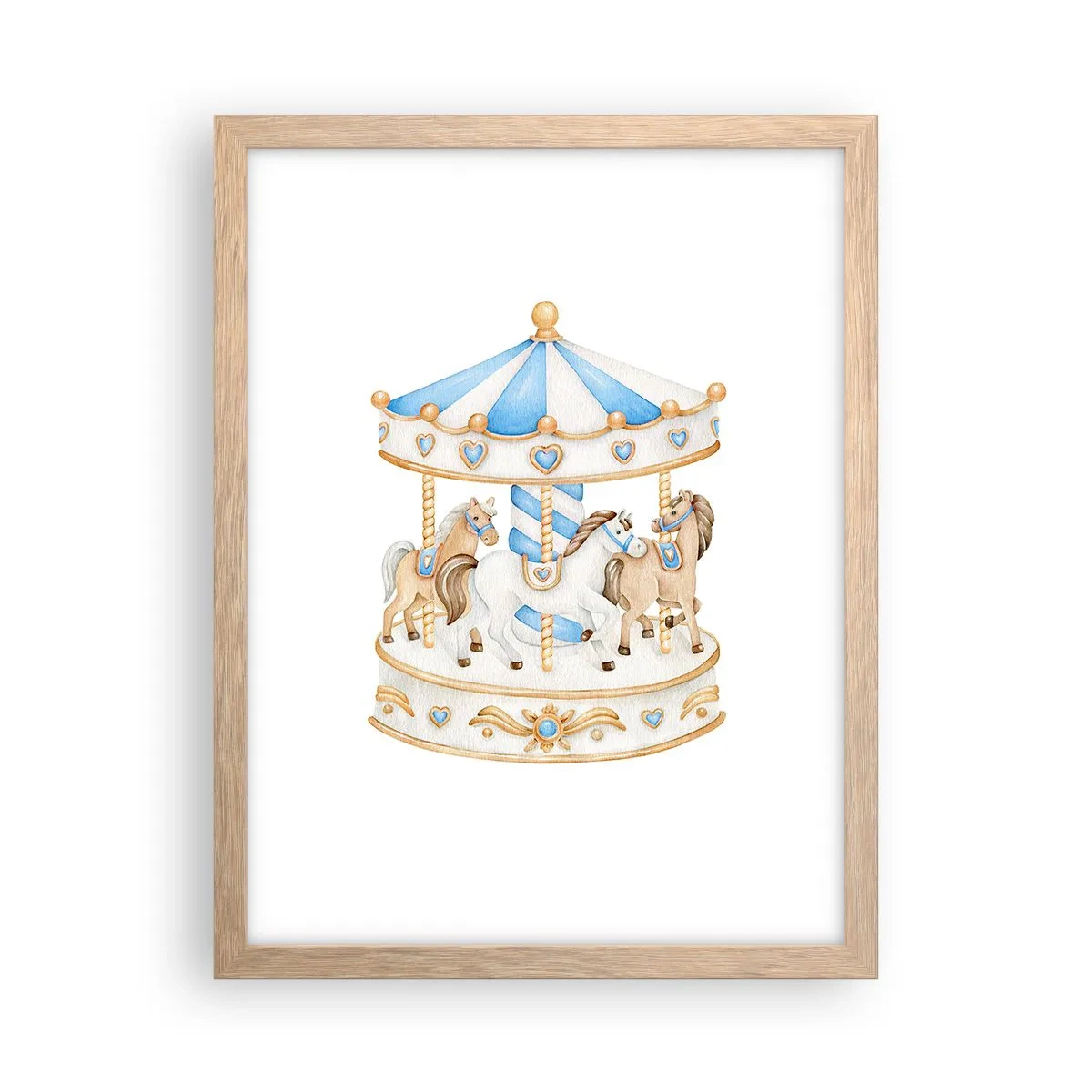Poster în ramă de stejar deschis - Copilărie dulce - 30x40 cm