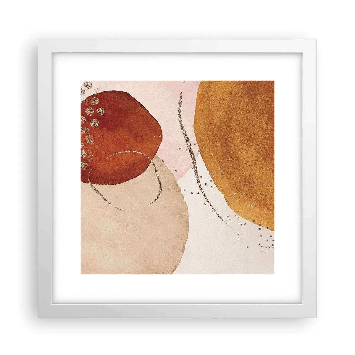 Poster în ramă albă - Rotunjime și mișcare - 30x30 cm
