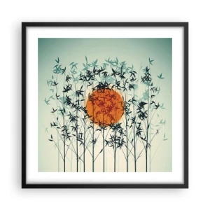 Poster în ramă neagră - Soarele japonez - 50x50 cm
